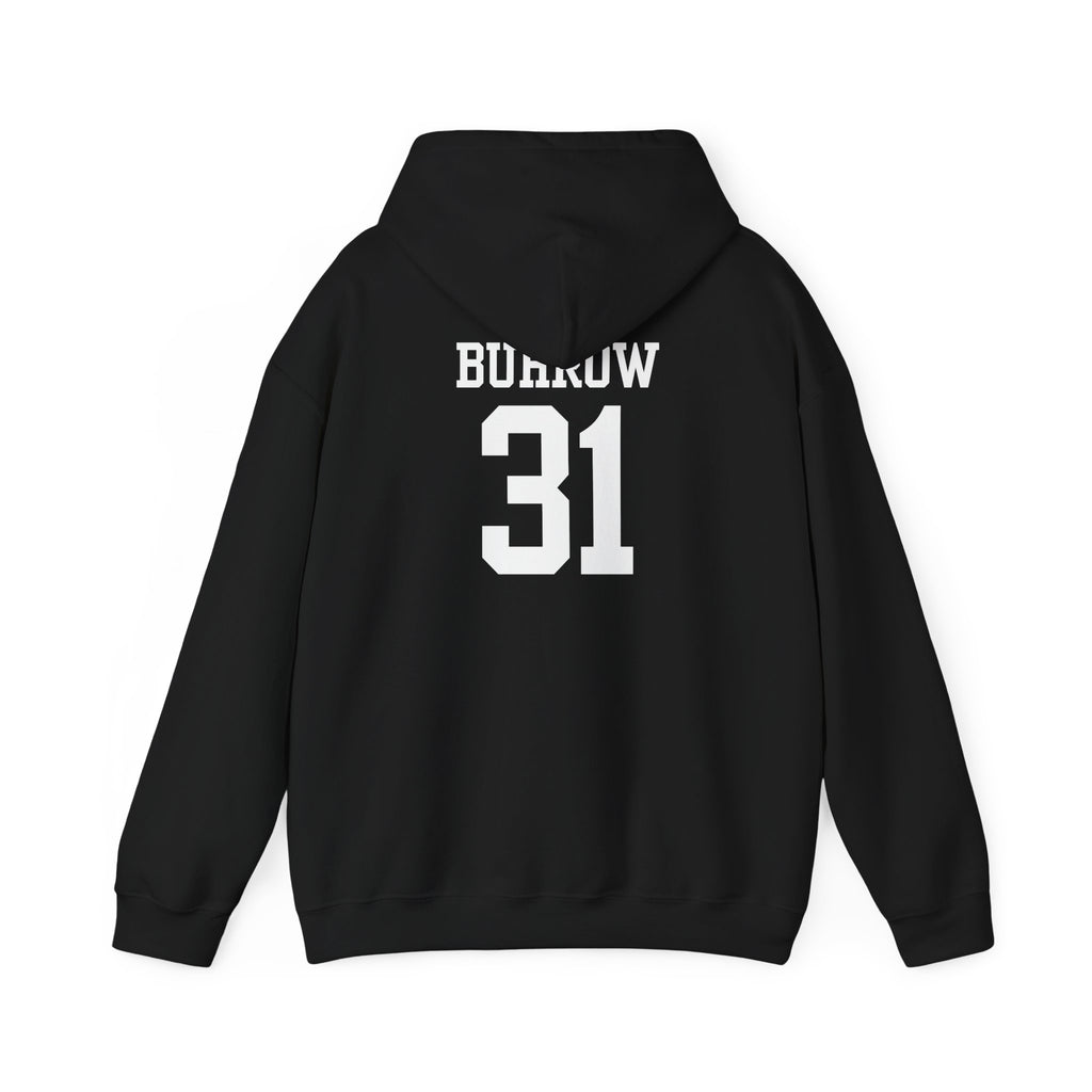 Minimal Red Graphic Hoodie | Chest Line Art, Subtle Text