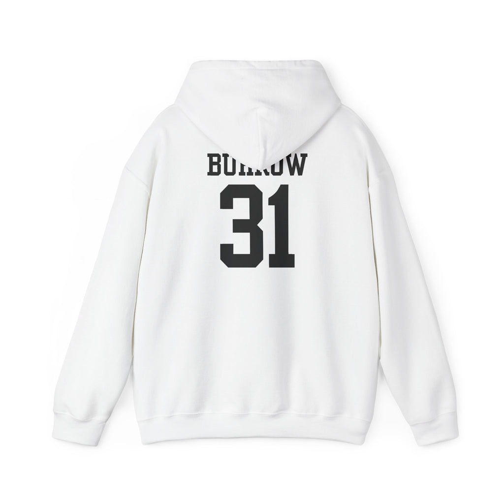Minimal Red Graphic Hoodie | Chest Line Art, Subtle Text
