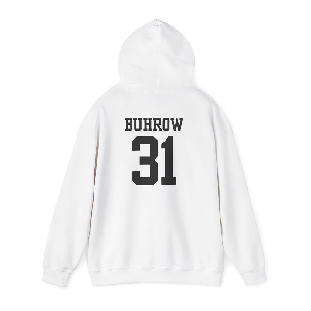 Minimal Red Graphic Hoodie | Chest Line Art, Subtle Text